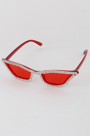 Rhinestone Rimmed Cateye Sunglasses