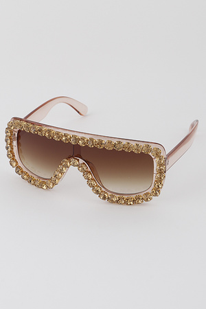 All Blinged Out Shield Sunglasses
