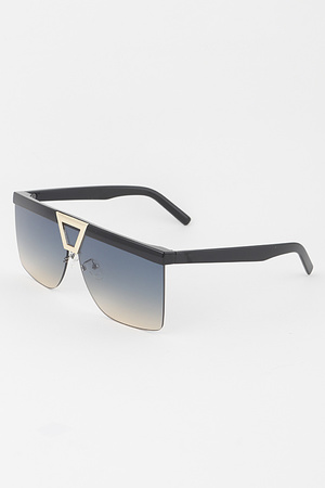 Straight Geometric Gold Sunglasses