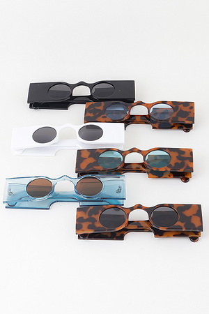 Retro Wide Bar Round Sunglasses