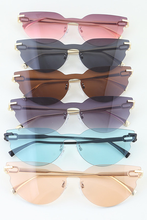 Chic Rimless Cateye Sunglasses