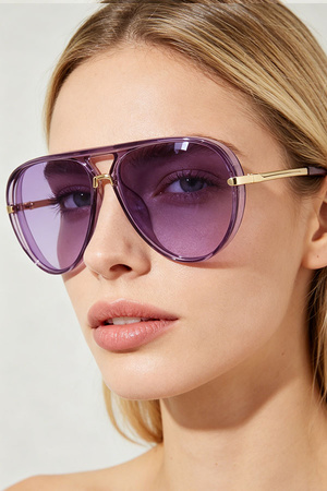 Classic Transparent Straight Aviator Sunglasses