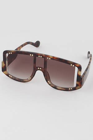 Studded Oversized Shield Sunglasses