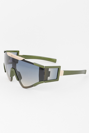 Shiny Futuristic Shield Sunglasses