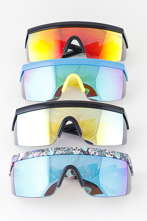 Thunder Bolt Straight Shield Sunglasses