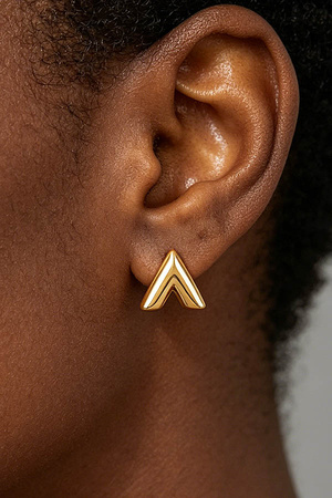 Polished Pyramid Stud Earrings