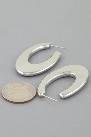 Shiny Horseshoe Hoop Earrings