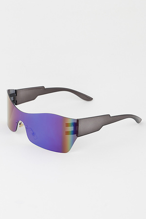 Rimless Polarized Shield Sunglasses