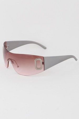 Bolted Chain Tinted Shield Sunglasses