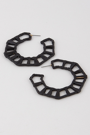 Edged Funky Hoop Earring  9FBA1