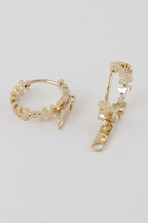 Zipper Hoop Earrings