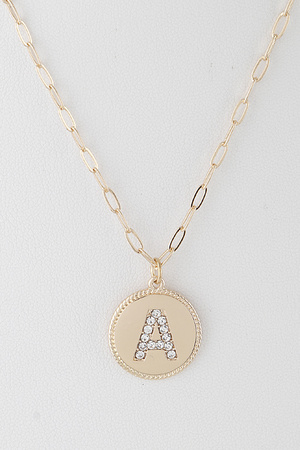 Bling Initial Pendant Necklace