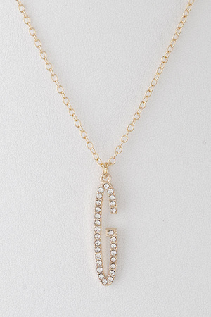 Rhinestone Letter Pendant Necklace
