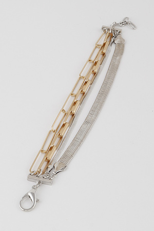 Mixed Multi Snake Chain Bracelet