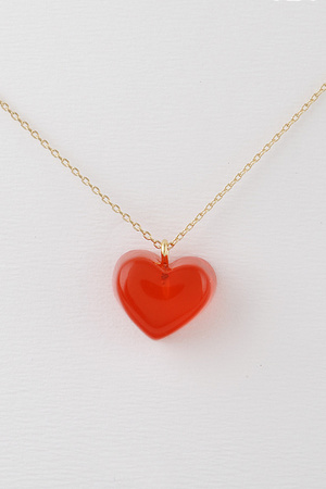 Clear Heart Pendant Necklace