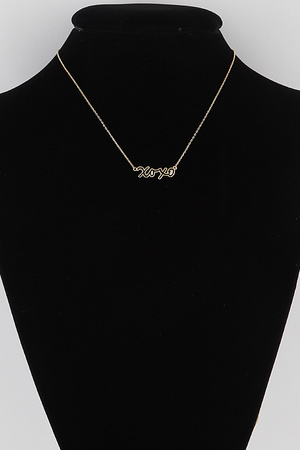 XOXO Script Necklace