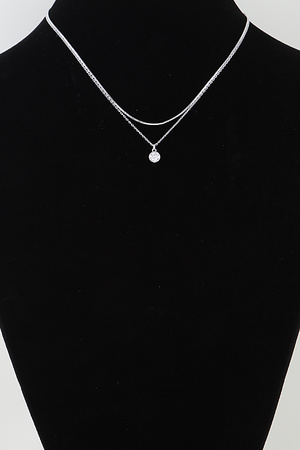 Double Rhinestone Pendant Necklace