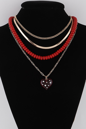 Multi Jeweled Heart Necklace