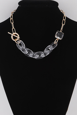 Double Chain Toggle Necklace