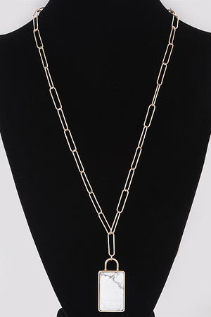 Long Marbled Chain Necklace