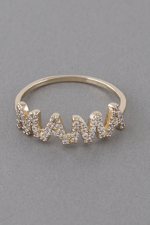 Mama Script Ring