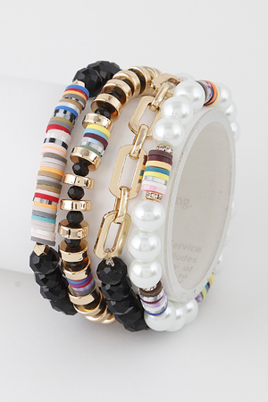 Unique Mixed Beads N Chain Bracelet