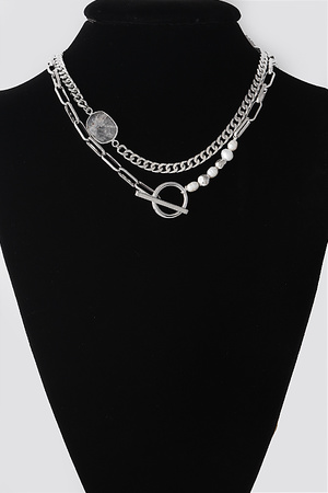 Stone N Bead Toggle Chain Necklace