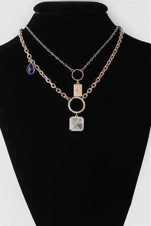 Triple Pendant Chain Necklace
