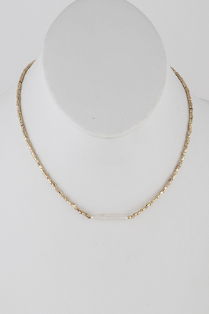 Beaded Stone Choker Necklace
