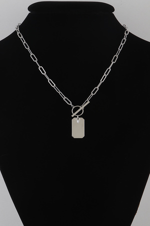 *Square pendant with Chain Necklace
