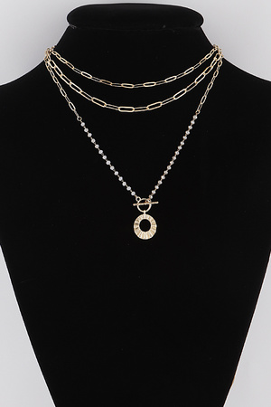 Multi Disk Toggle Necklace
