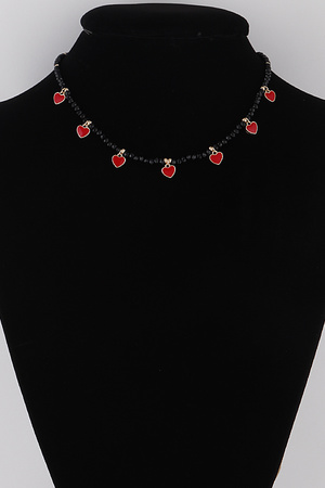 Heart Charms Beaded Necklace