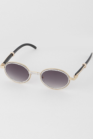 Rhinestone Detail Frame Glasses