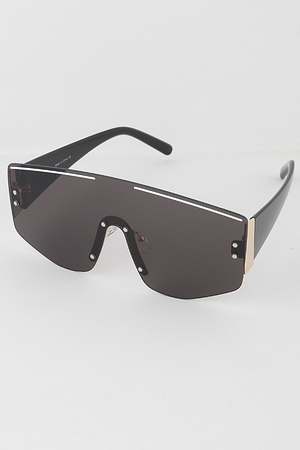 Rimless Studded Shield Sunglasses