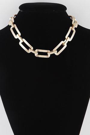 Lined Link Chain Necklace