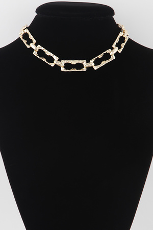 Hammered Link Chain Necklace