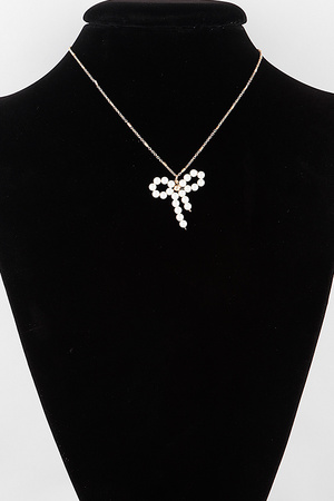 Pearled Ribbon Chain Necklace