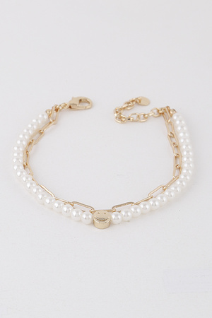 Pearled Smiley Face Bracelet