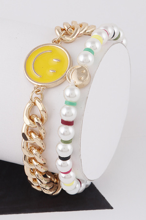 Smiley Face Beaded Bracelet
