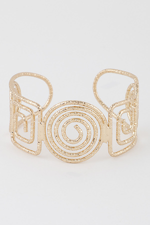 Abstract Multi Swirl Cuff Bracelet