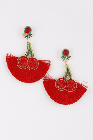 Cherry Beaded Earrings 9ACC9