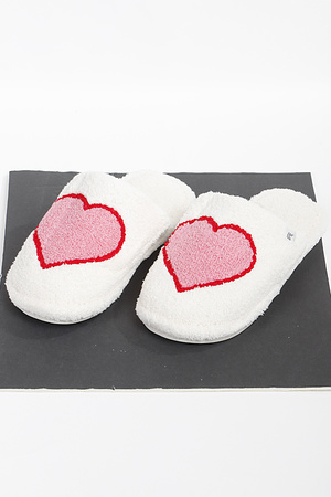 Lined Heart Fur Slippers
