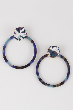 Acetate Round Earrings 8ICD1