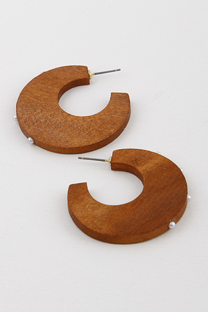 Natural Cut Pearl Hoop Earrings 9EBD4