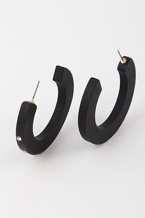 Rhinestone Inset Hoop Earrings 9EBC10