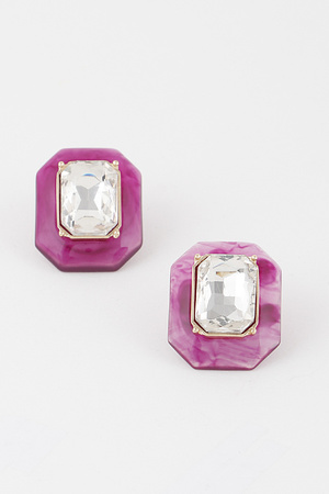 Marble Crystal Stud Earrings