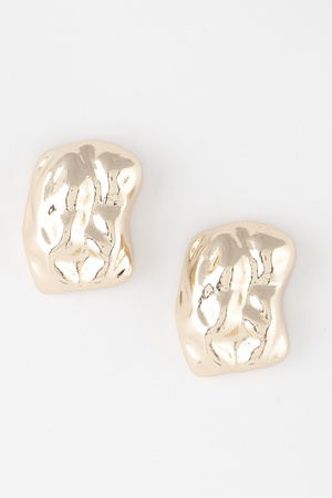 Chunky Textured Dish Stud Earrings