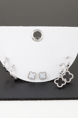 Multi Clover Earrings Set
