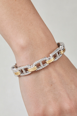 Gold Silver Twisted Link Chain Bracelet