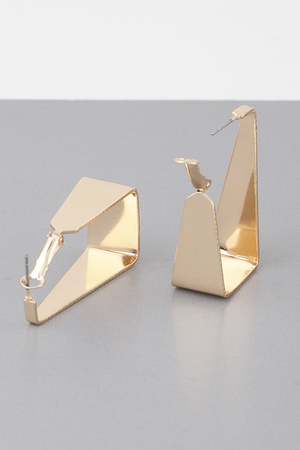 Triangular Sharp Hoop Earrings
